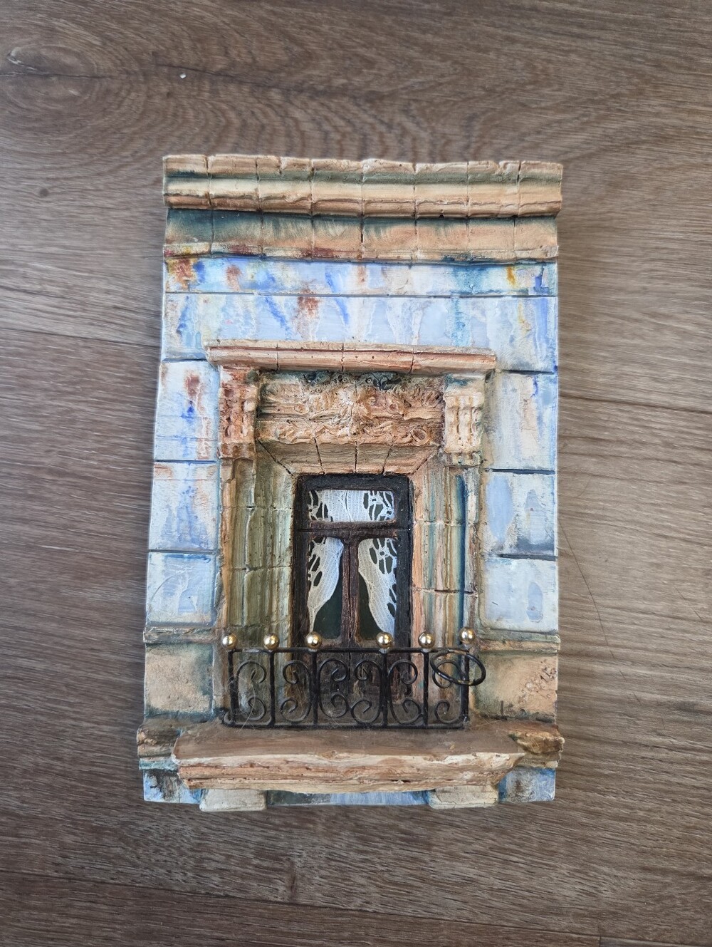Colección Hugo Fernando Miniature Balcony Window Hand Painted Mexican Wall Art